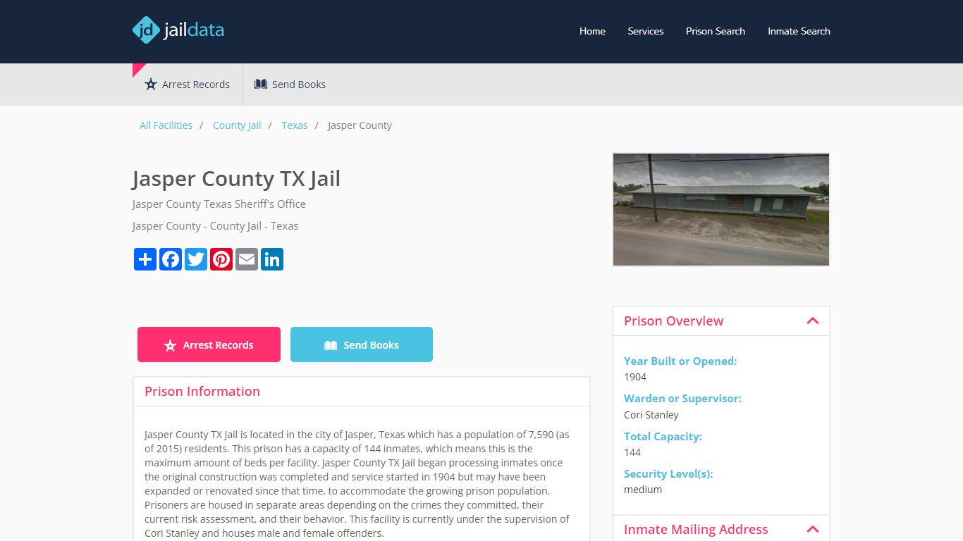 Jasper County TX Jail Inmate Search and Prisoner Info - Jasper, TX